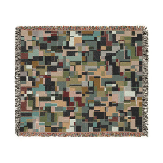 "POLYOMINOES" col. Terra & Firma  (multiple sizes) JHANE BARNES Custom Woven Blanket