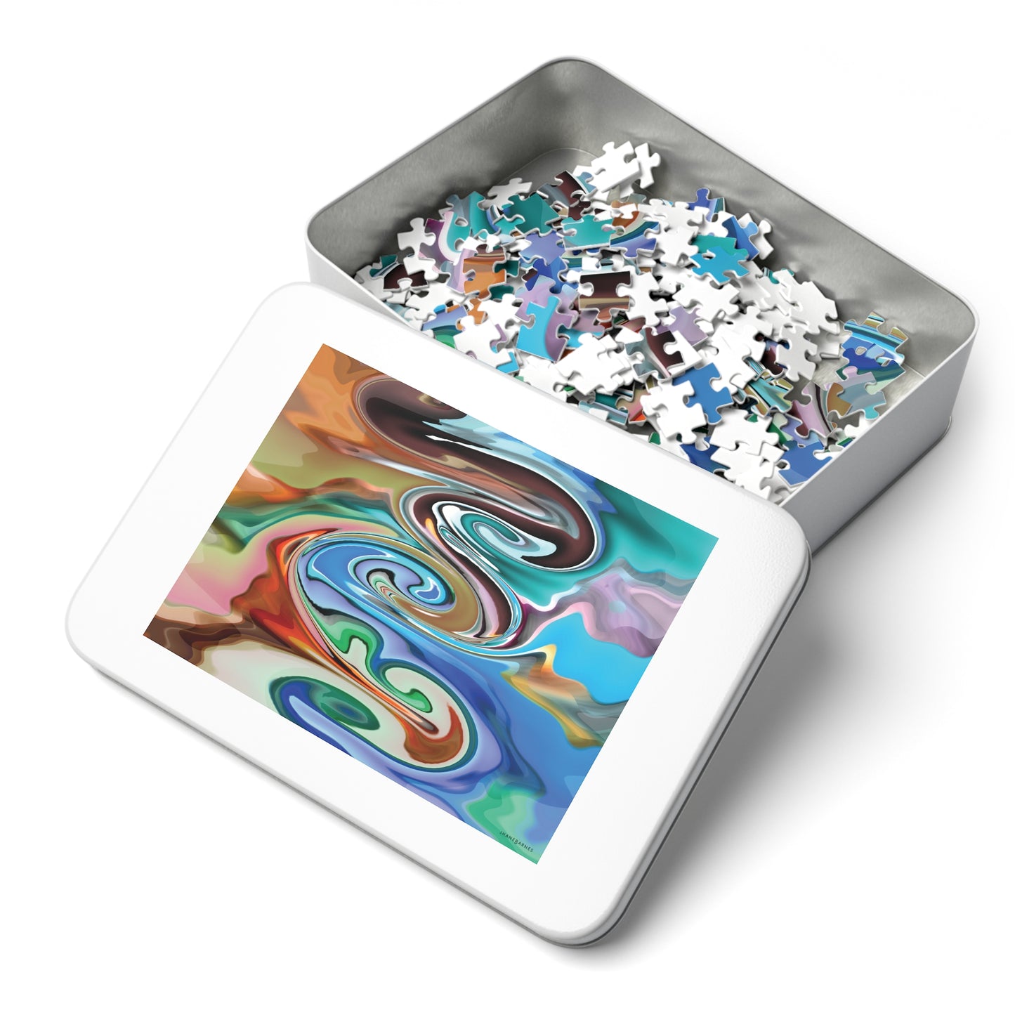 Jigsaw Puzzle with Tin "CENTRAL SWIRL"