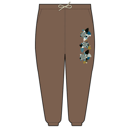 Unisex Fleece Sweatpants "FLORAHEDRON"  Cozy Lounge Wear