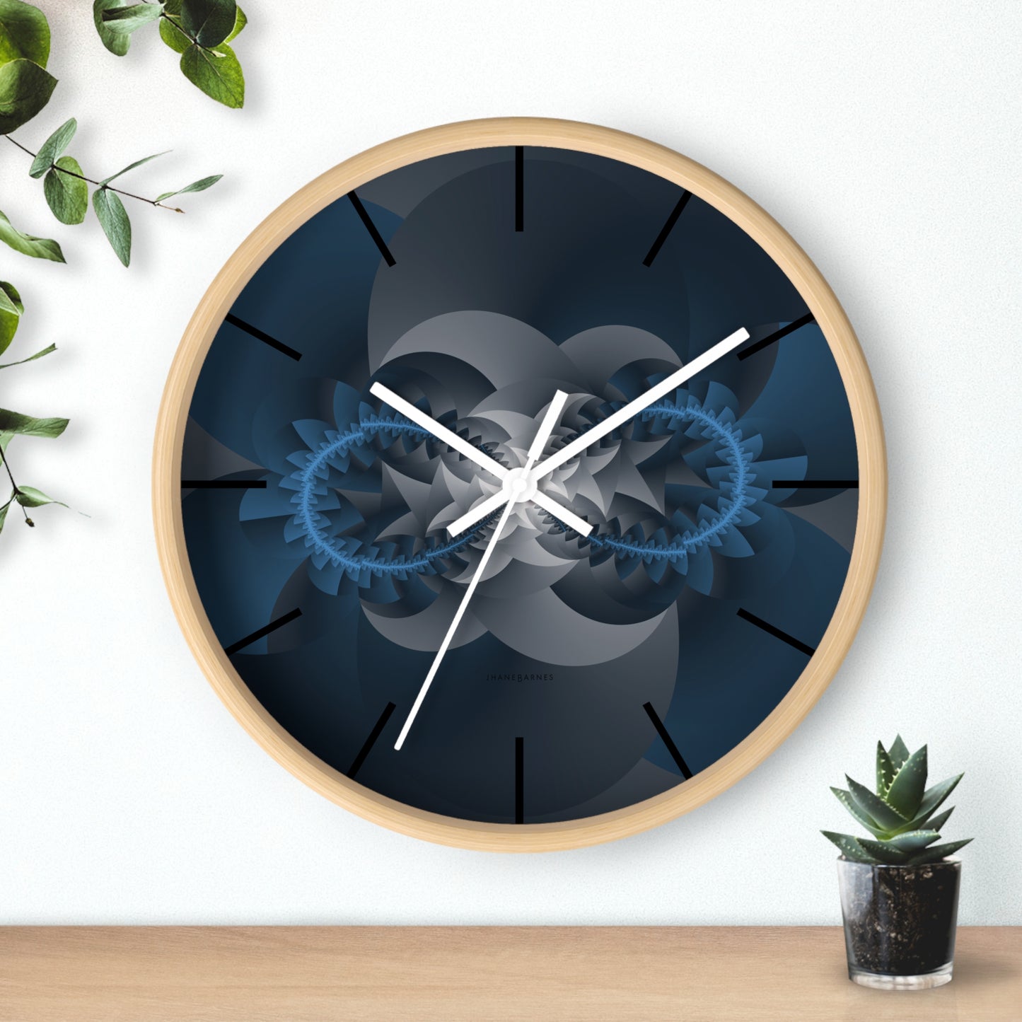 "INFINITY"  Jhane Barnes custom designed Wall Clock.  *Click to select your base color + hands that best matches your space