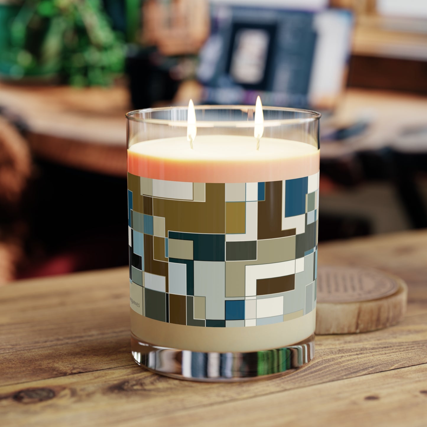 "POLYOMINOES"  col. Mint Chocolate  Scented Candle - choose from three scents, 11oz