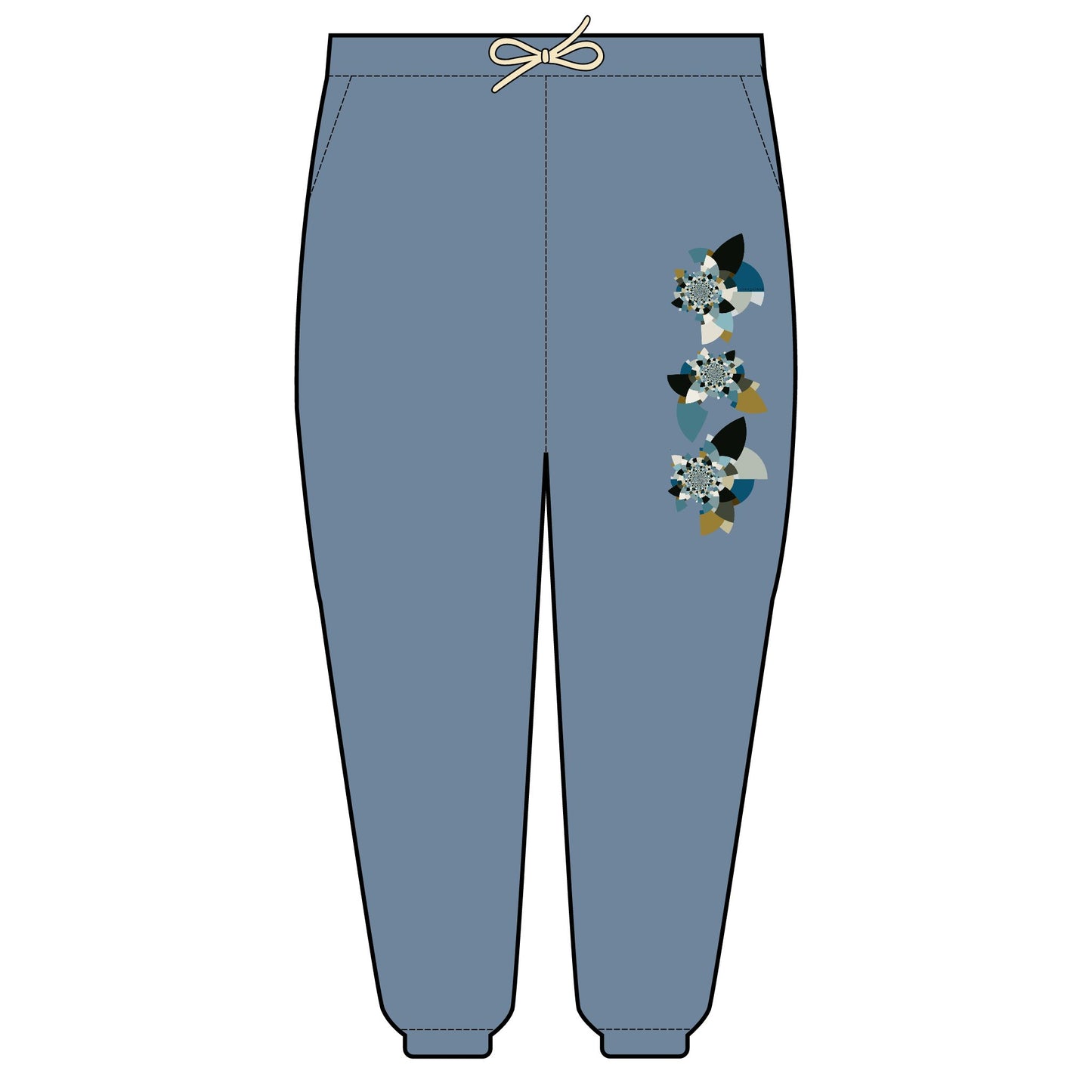 Unisex Fleece Sweatpants "FLORAHEDRON"  Cozy Lounge Wear