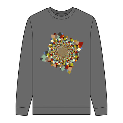 Men's Organic Sweatshirt with Schatt Inversion Pattern - Eco-Friendly Style