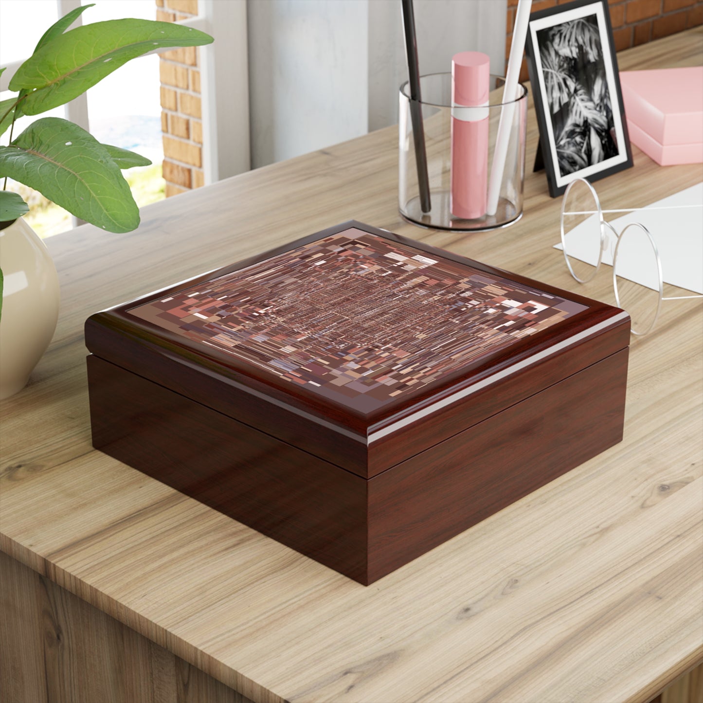 Jewelry Box "SUSPENSION" col Lipstick-Red Mahogany