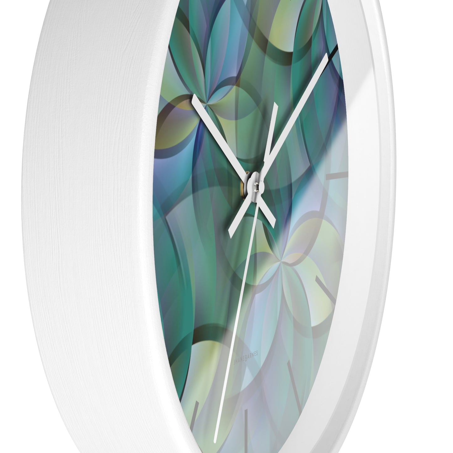 "FLORA" col Heavenly  -  Jhane Barnes custom designed Wall Clock. *Click to select your base color + hands that best matches your space