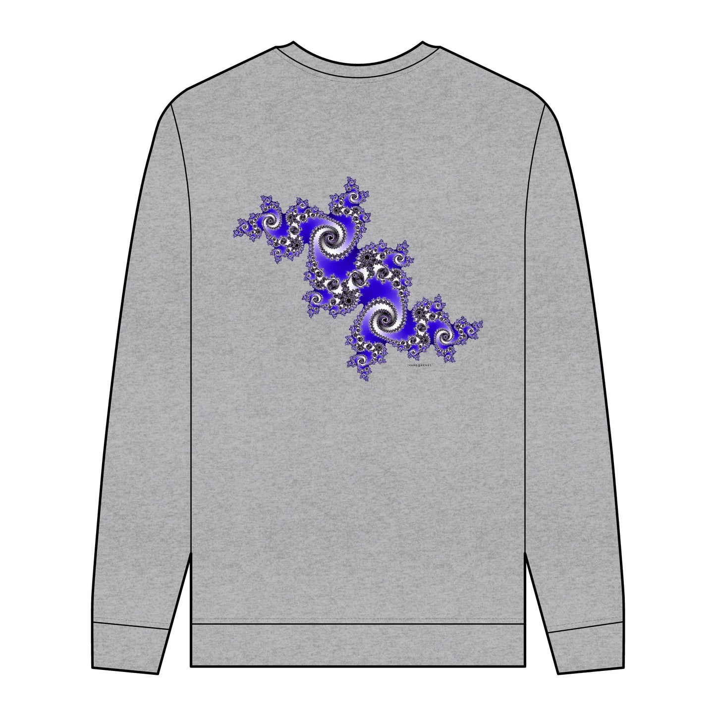 Men's Organic Sweatshirt with Fractal Pattern - Eco-Friendly Style