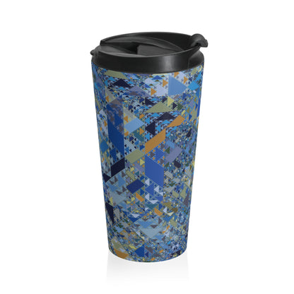 "SIERPINSKI"  Col Blue Jeans - Stainless Steel Travel Mug