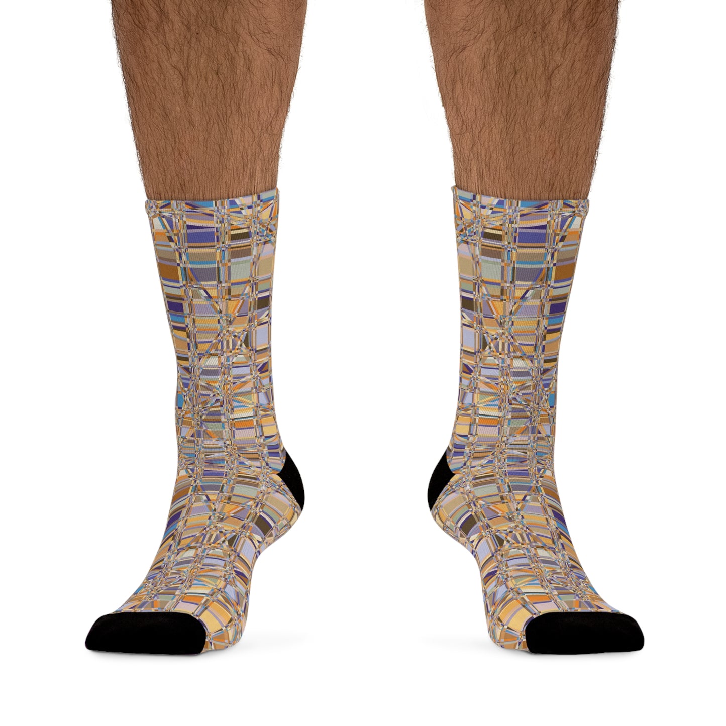 Recycled Poly Socks  "GRIDWRAP" col Sedona, a Jhane Barnes custom design