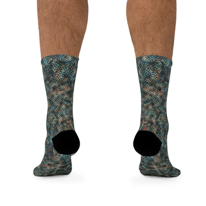 Recycled Poly Socks  "MEZZO" col Evergreen, Jhane Barnes custom design