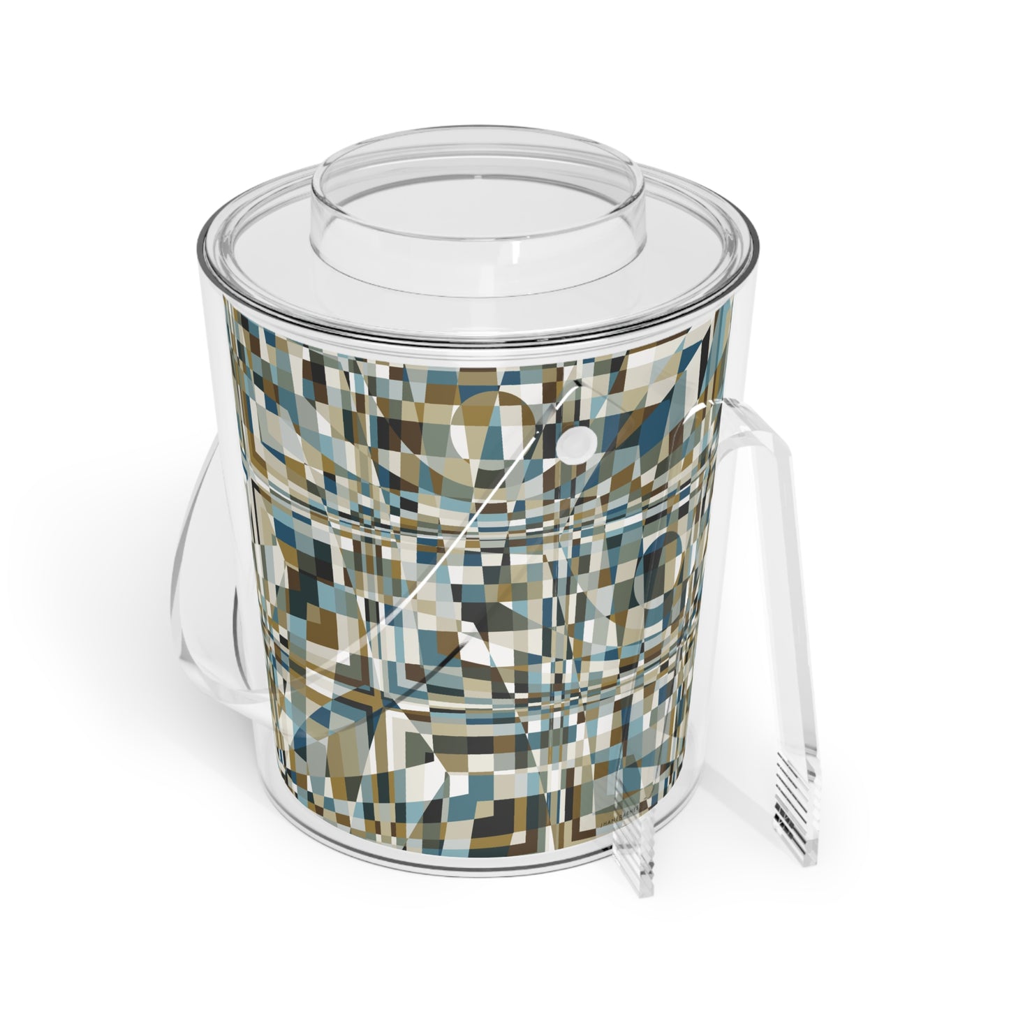 Ice Bucket with Tongs "QUAD" design by Jhane Barnes