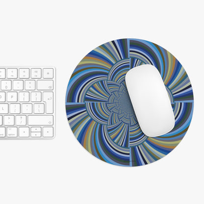 Mouse Pad (Round or Rectangle) "STRIPE INVERSION" col Blue Jeans