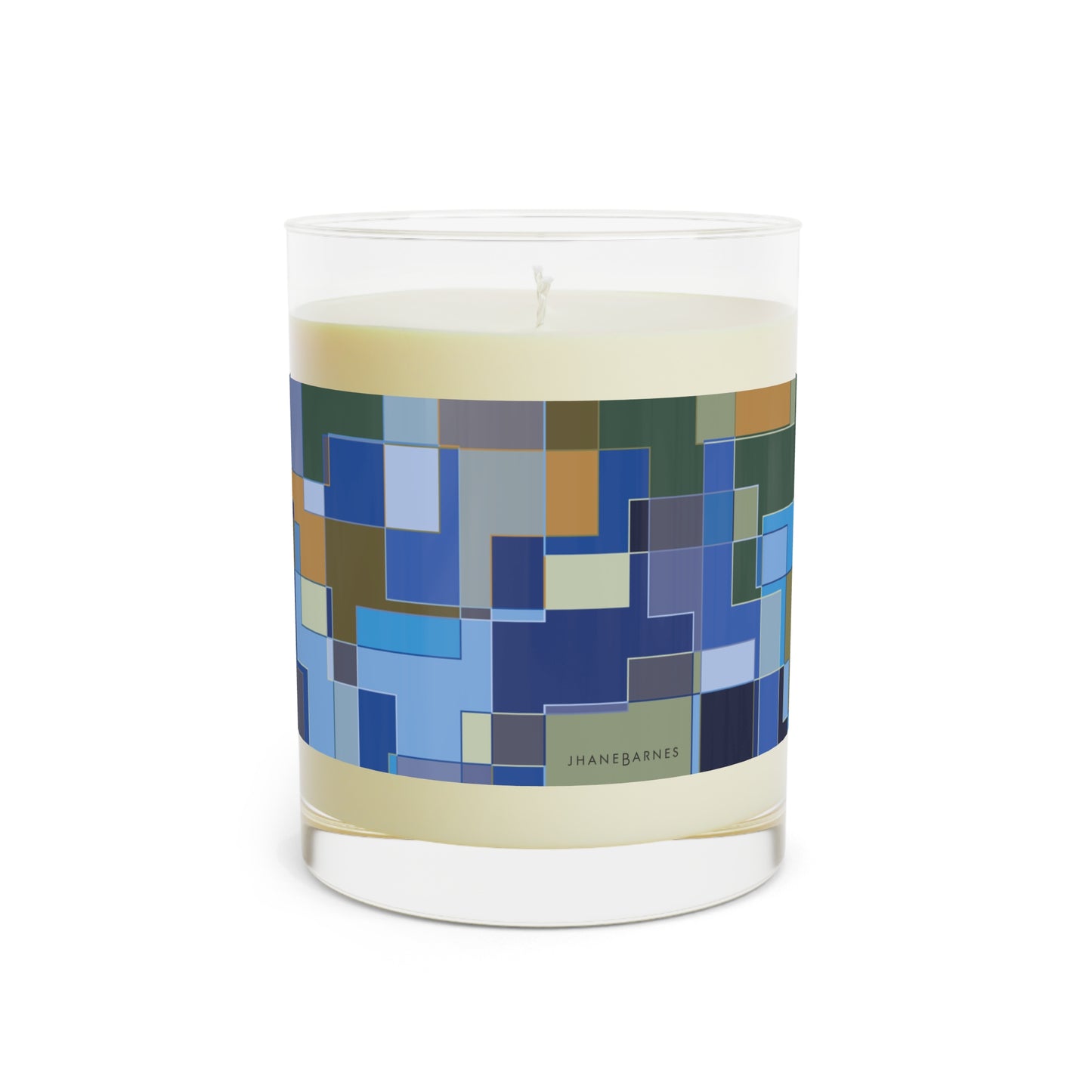 "POLYOMINOES" col. Blue Jeans  Scented Candle - choose from three scents, 11oz