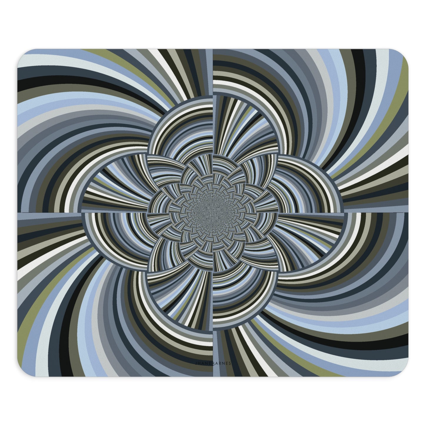 Mouse Pad (Round or Rectangle) "STRIPE INVERSION" col Slate Brigade