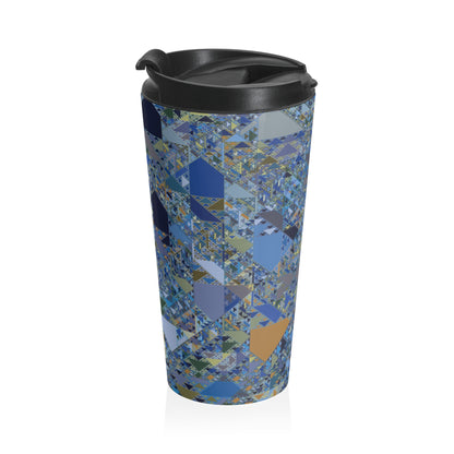 "SIERPINSKI"  Col Blue Jeans - Stainless Steel Travel Mug