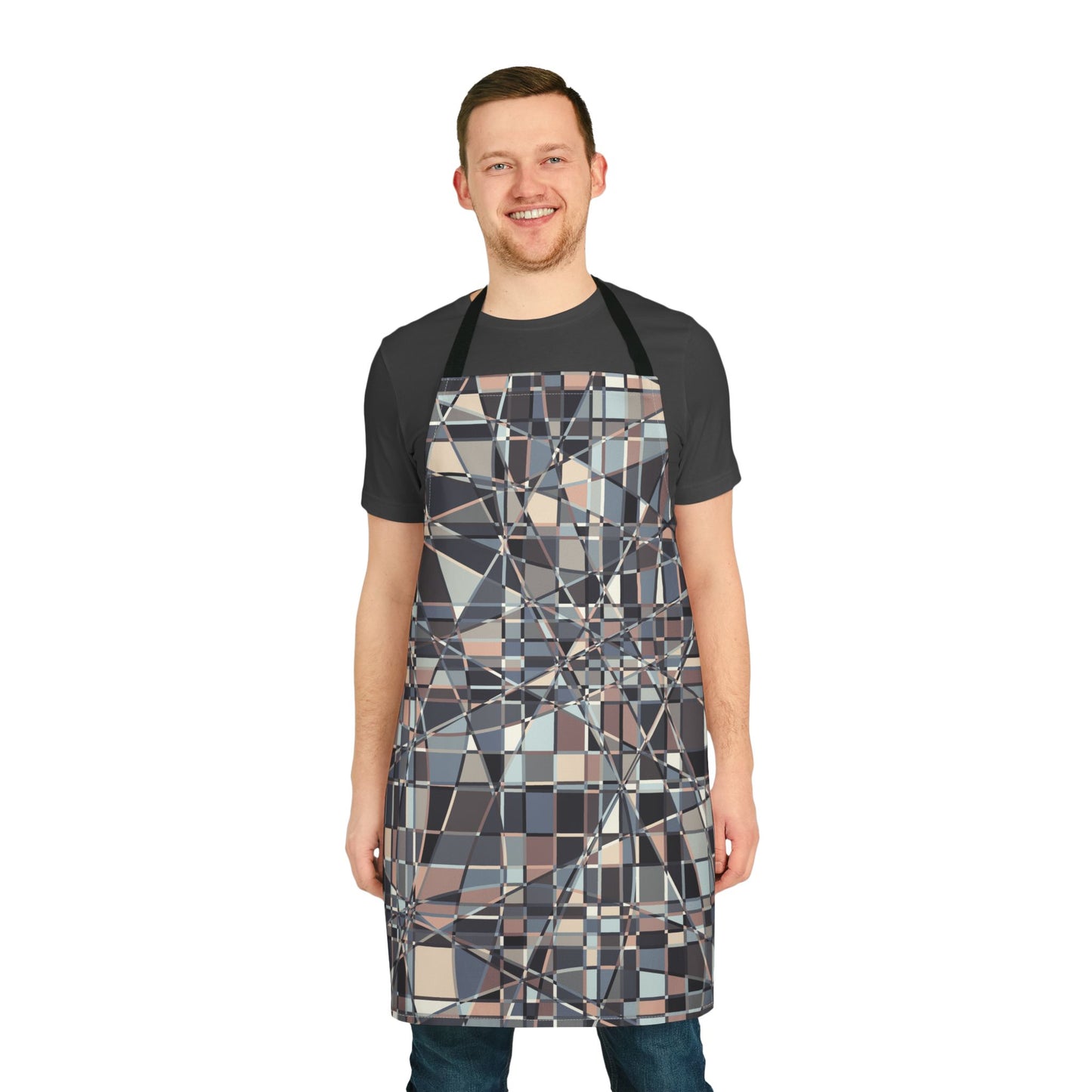 Apron, Jhane Barnes design "GRIDWRAP" col. Pink Cloud