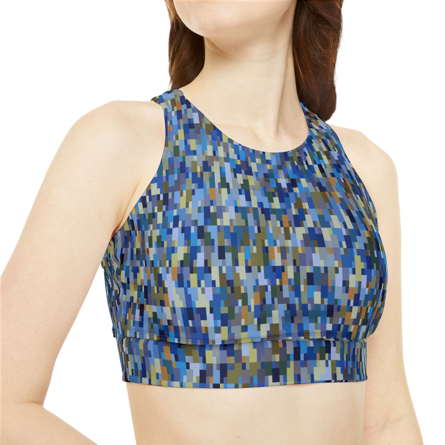 Sporty Bikini Set POLYOMINOES" col Blue Jeans