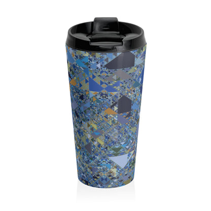 "SIERPINSKI"  Col Blue Jeans - Stainless Steel Travel Mug