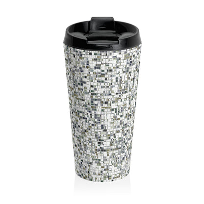 "X-WORD"  Stainless Steel Travel Mug - WHITE ground