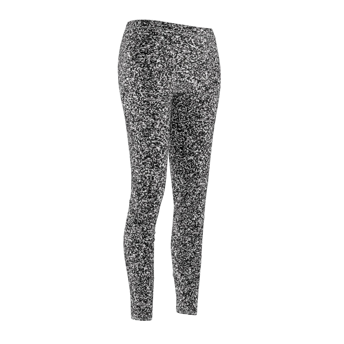 Women's Mid-rise Casual Leggings "MAGIC SQUARE" col. Black & White