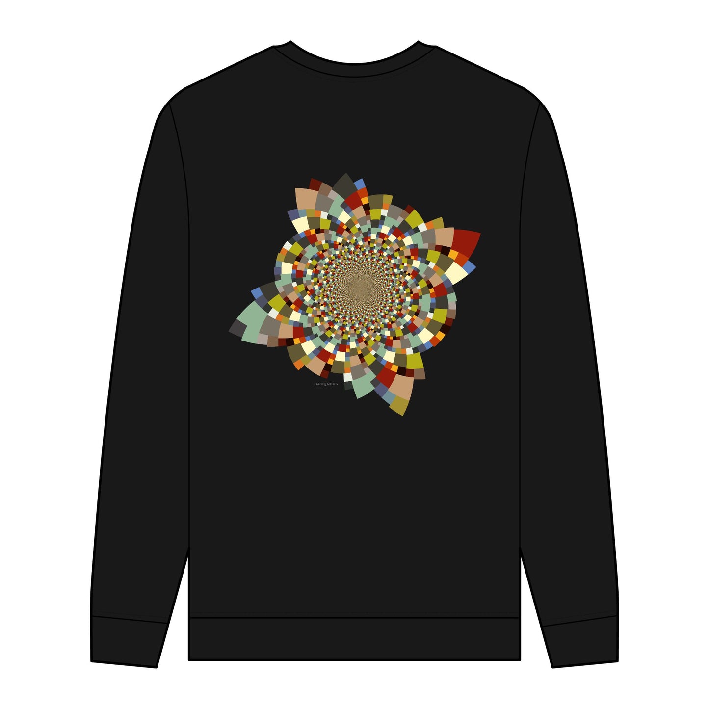 Men's Organic Sweatshirt with Schatt Inversion Pattern - Eco-Friendly Style