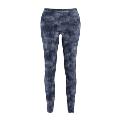 Women's Mid-rise Casual Leggings  "MOIRE" col Navy