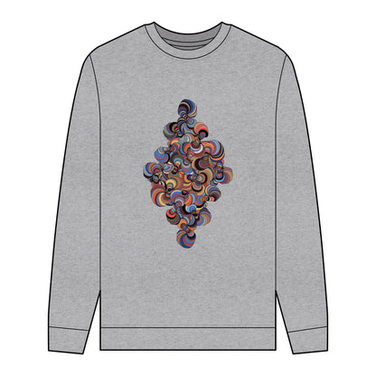 Men's Organic Sweatshirt with Fractal Medallion Pattern - Eco-Friendly Style