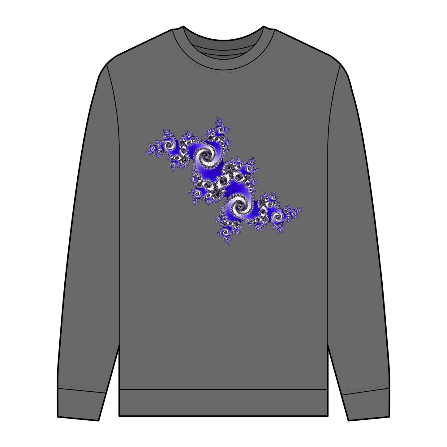 Men's Organic Sweatshirt with Fractal Pattern - Eco-Friendly Style