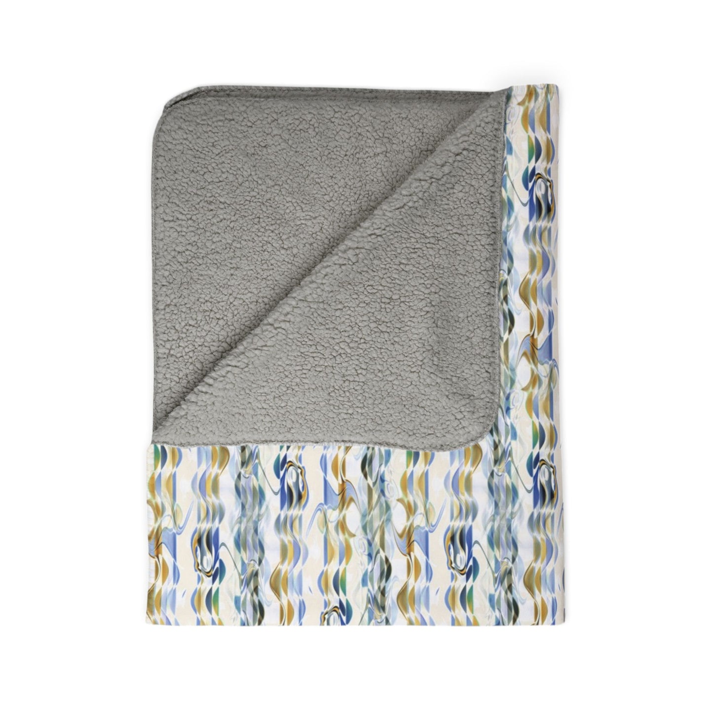 Fleece Sherpa Blanket "SMOKEY STRIPE"  Jhane Barnes design