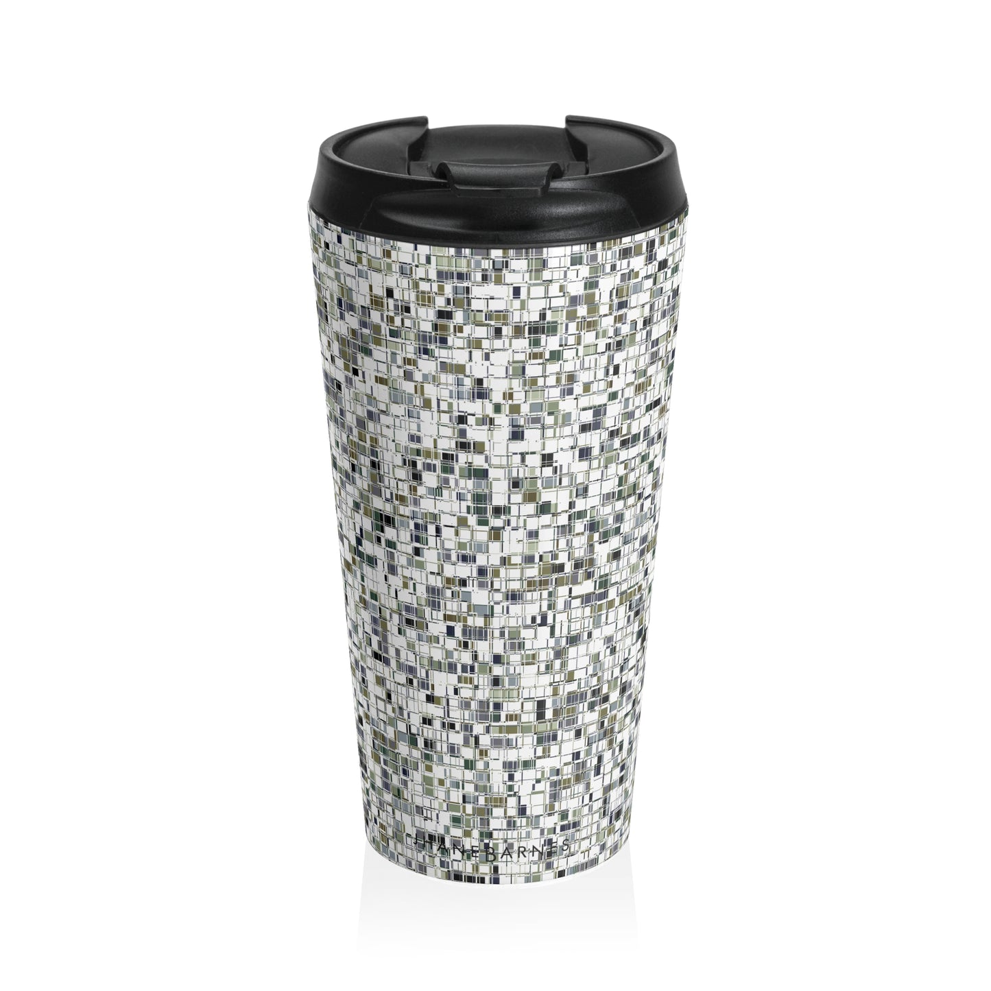 "X-WORD"  Stainless Steel Travel Mug - WHITE ground