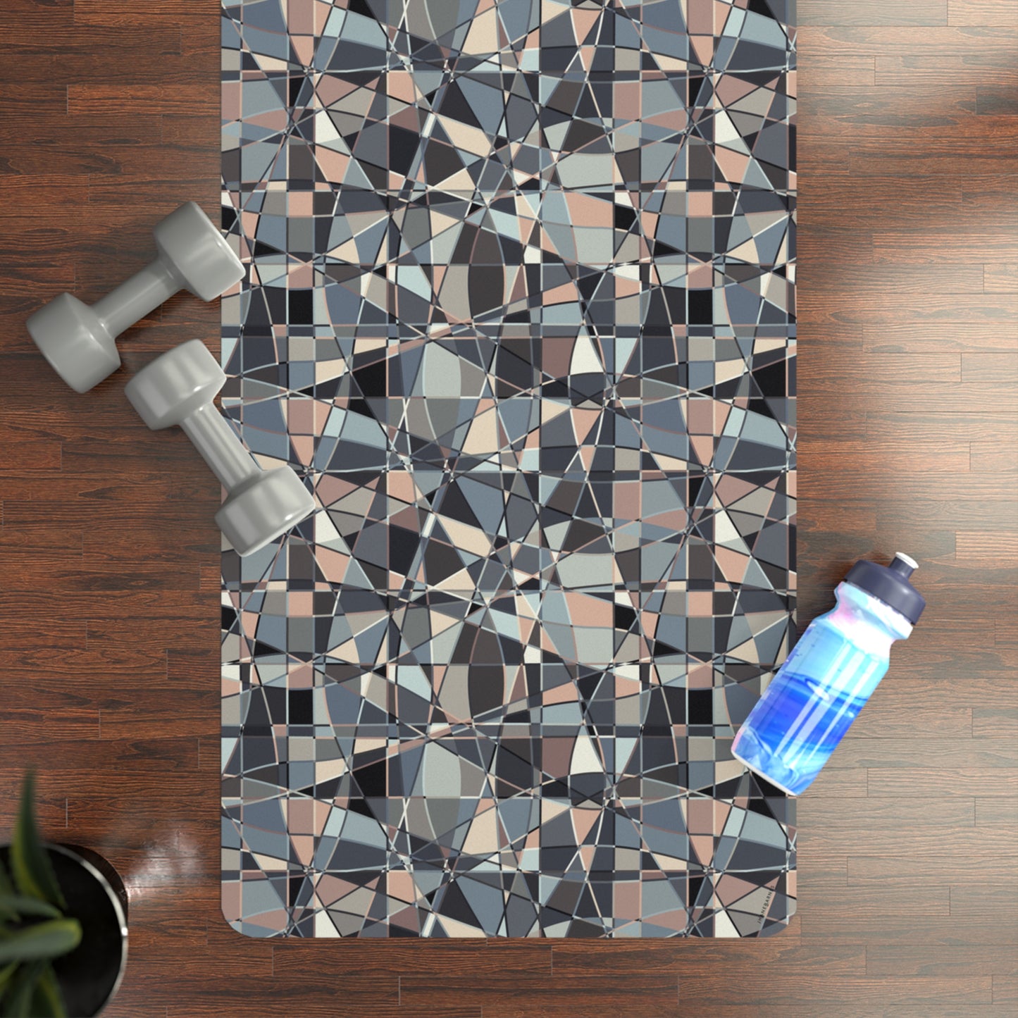 Rubber Yoga Mat "GRIDWRAP" col Breath -  Jhane Barnes custom design