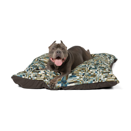 Stylish Abstract Pet Bed for Modern Home Décor "QUAD" col. Mint Chocolate