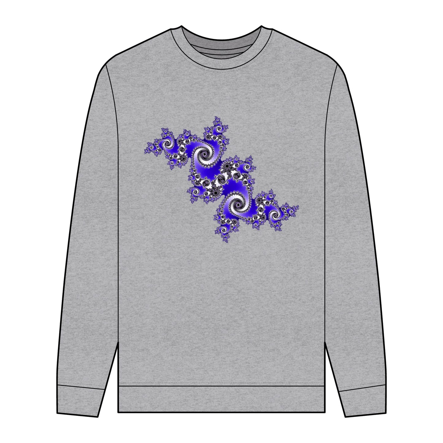 Men's Organic Sweatshirt with Fractal Pattern - Eco-Friendly Style