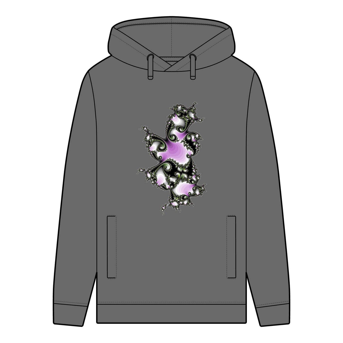 Men's Organic Hoodie with "FRACTALE" Pattern