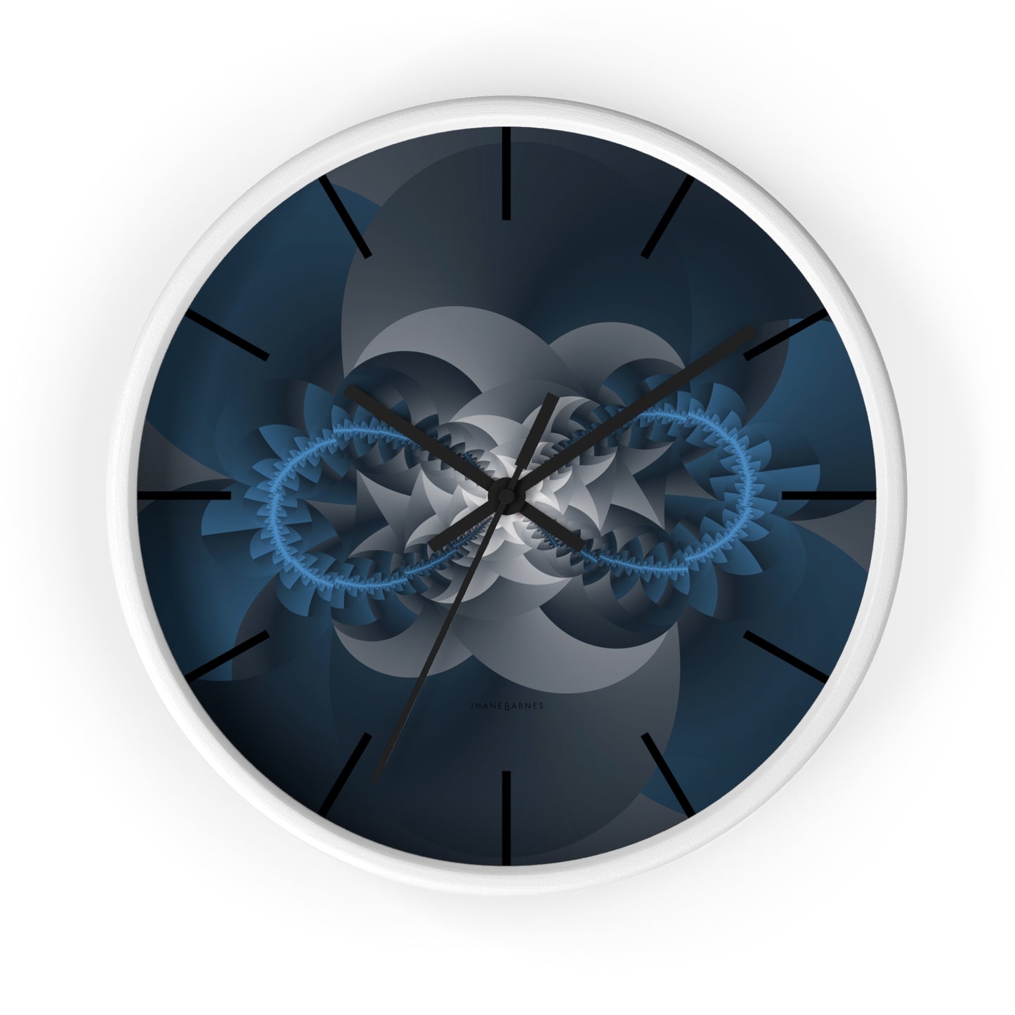 "INFINITY"  Jhane Barnes custom designed Wall Clock.  *Click to select your base color + hands that best matches your space