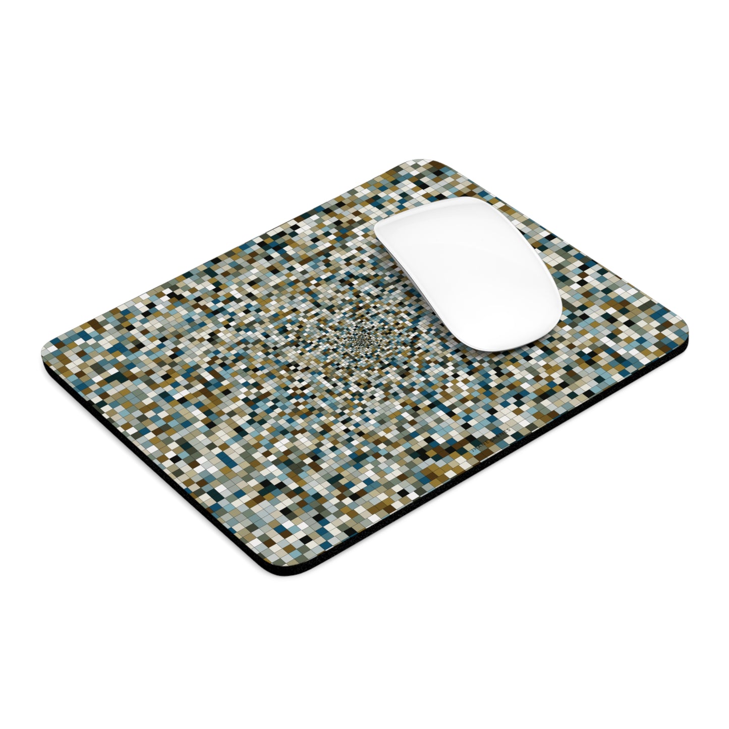 Mouse Pad (Round or Rectangle) "SQUARES" col Mint Chocolate