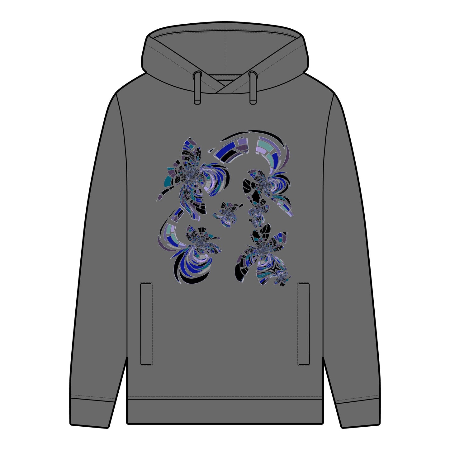 Men's Organic Hoodie with "MONDRIAN SPACE" Pattern