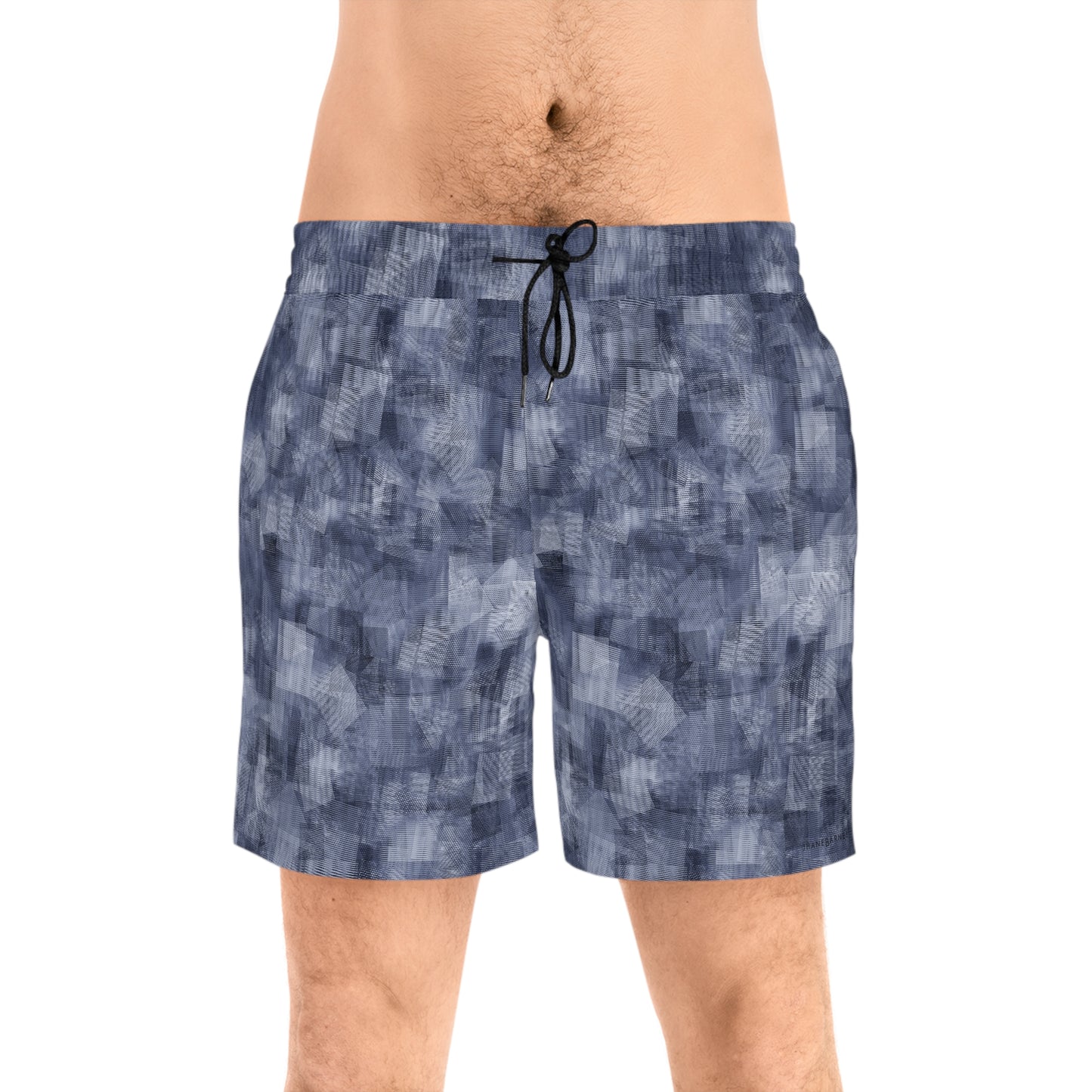 Men's Mid-Length Swim Shorts "MOIRE" col Navy