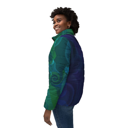 Women’s Puffer Jacket "GALACTIC WINDS"  Jhane Barnes custom design