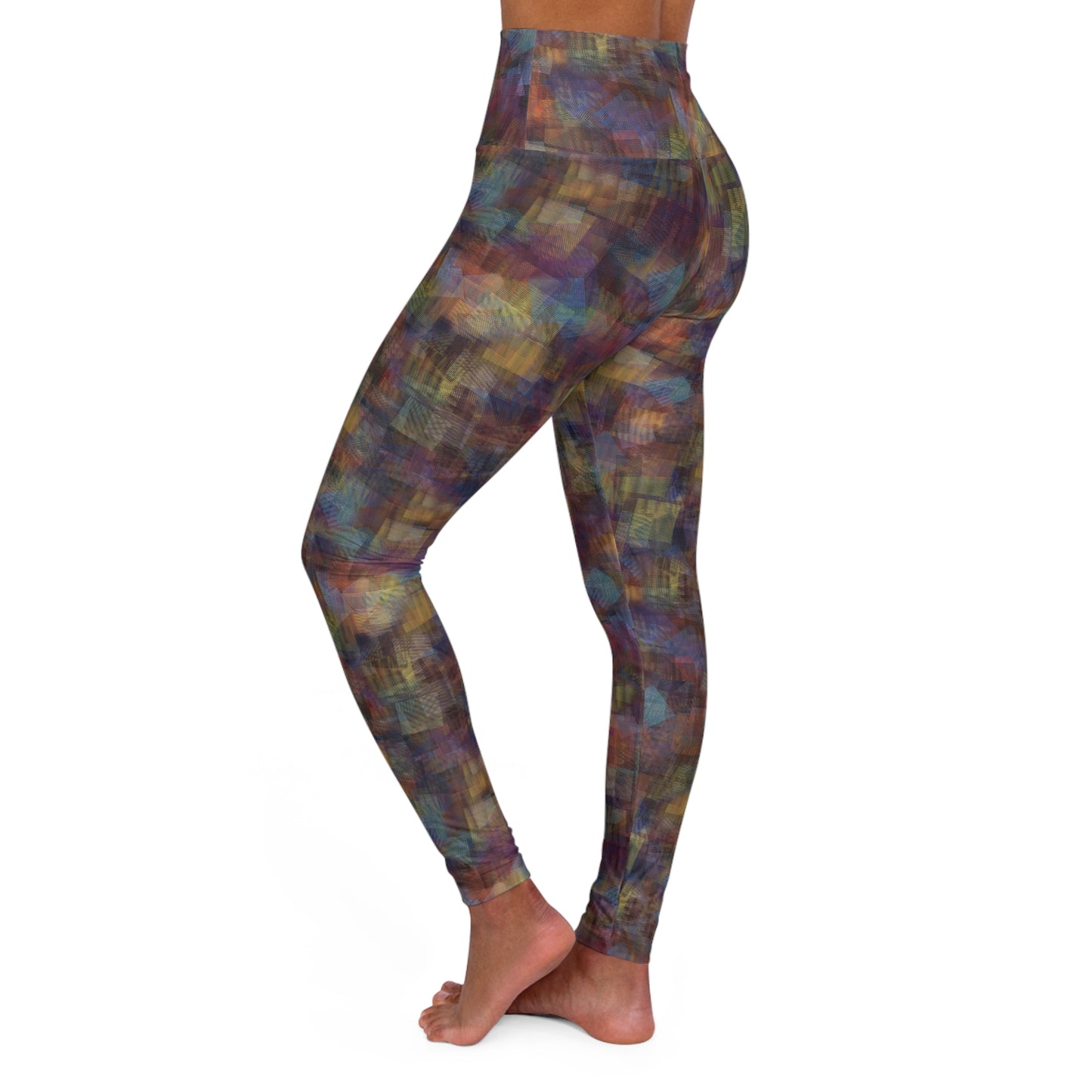 Stylish High Waisted Yoga Leggings "MOIRE" col. Varicolor