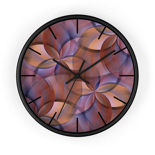 "FLORA" col Red Rock  -  Jhane Barnes custom designed Wall Clock. *Click to select your base color + hands that best matches your space