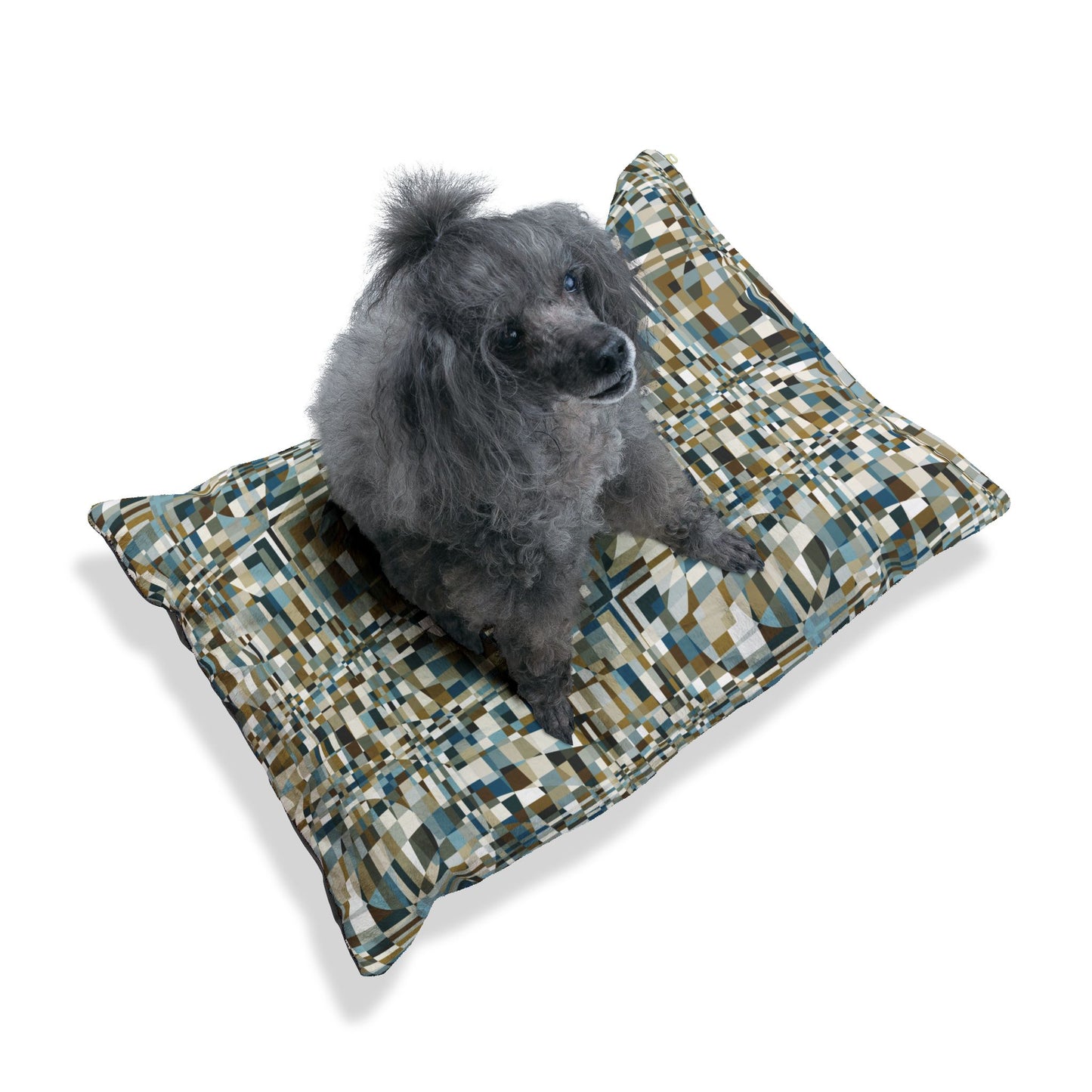 Stylish Abstract Pet Bed for Modern Home Décor "QUAD" col. Mint Chocolate