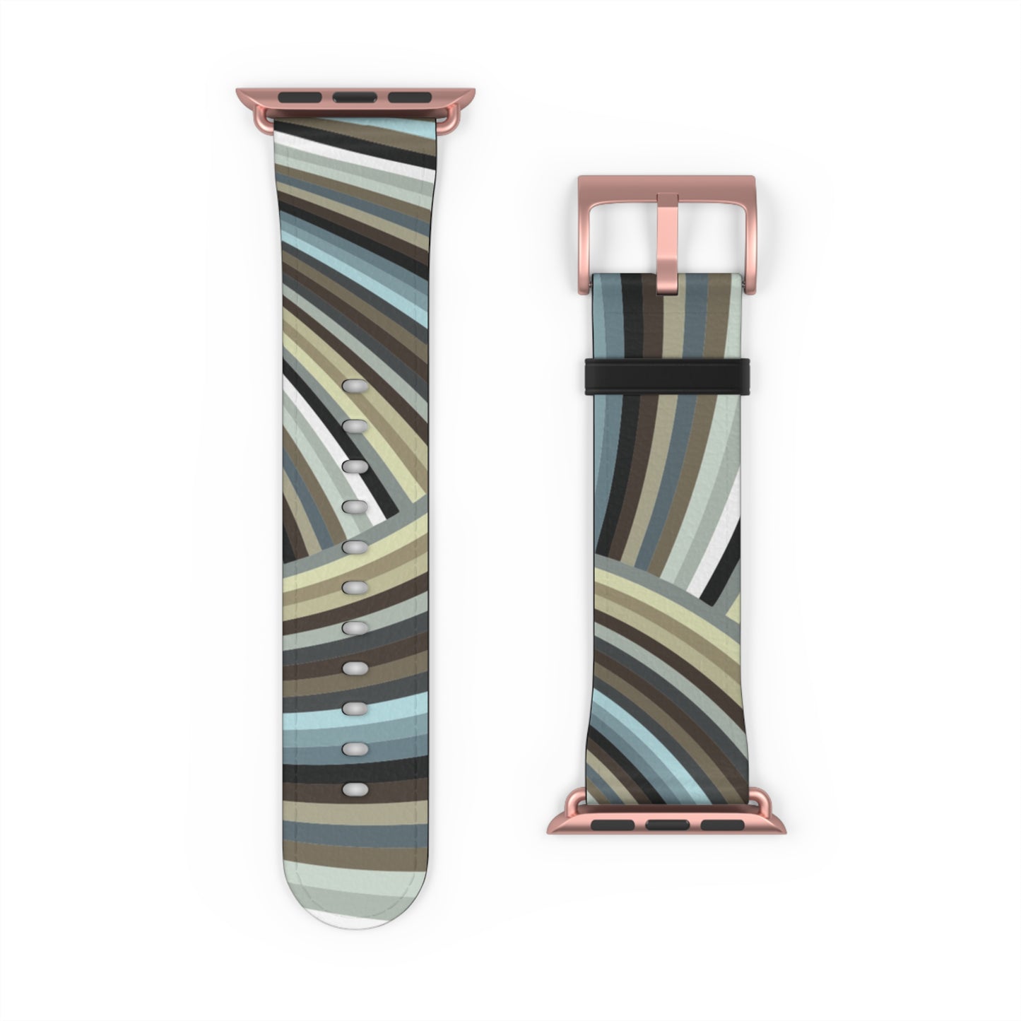 Vibrant Watch Band "STRIPE INVERSION" col. Mint Chocolate Sport Strap for Fitness Lovers