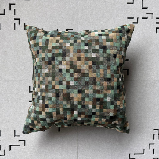 "MAGIC SQUARE" col. Terra & Firma.Woven Pillow. Jhane Barnes custom design