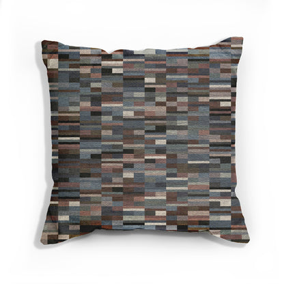 "DOMINOES" col. Fog & Fig. Woven Pillow. Jhane Barnes custom design