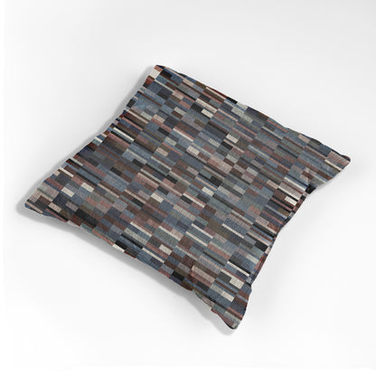 "DOMINOES" col. Fog & Fig. Woven Pillow. Jhane Barnes custom design