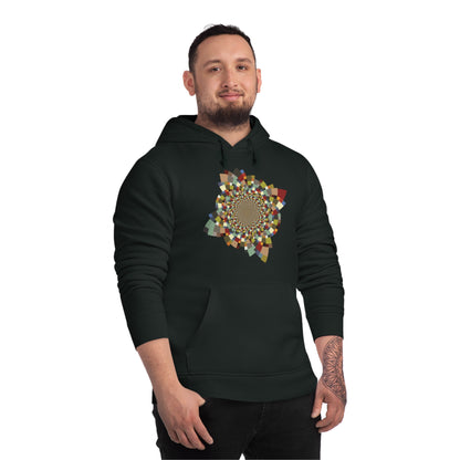 Men's Organic Hoodie with Vibrant Inverted Schatt Pattern