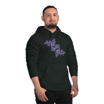 Men's Organic Hoodie with Vibrant Fractal Pattern