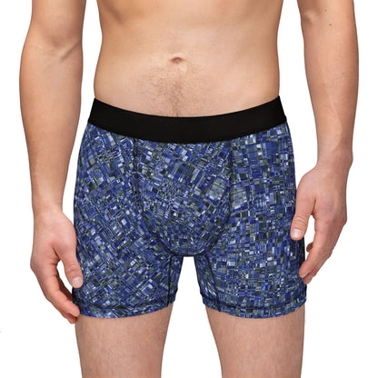 Men's Boxers "MADRAS MAYHEM" col. Cobalt Pulse Design By Jhane Barnes