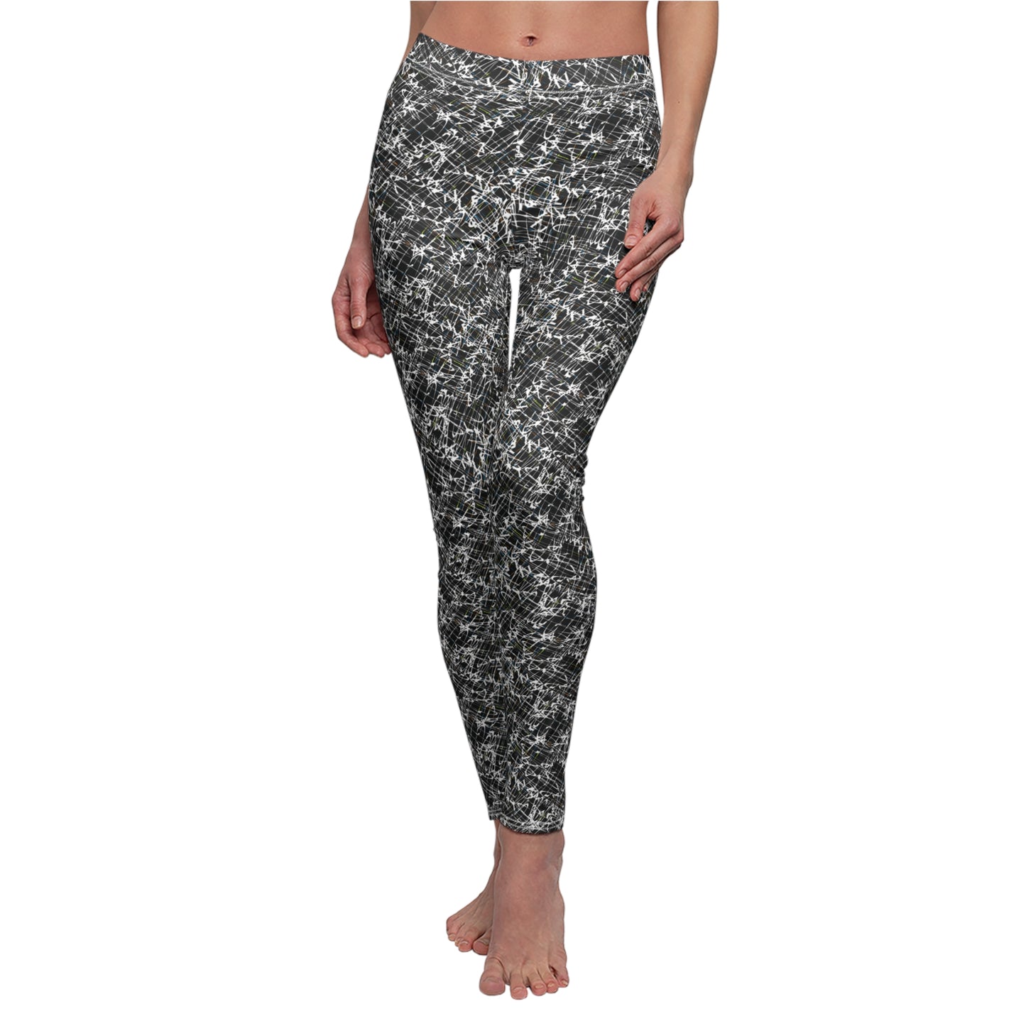 Women's Cut & Sew Casual Leggings "SCRIBBLE" col Shadowplay