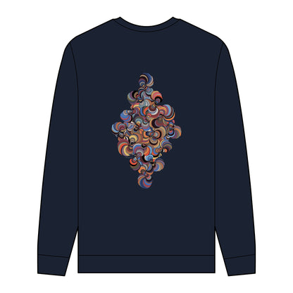 Men's Organic Sweatshirt with Fractal Medallion Pattern - Eco-Friendly Style